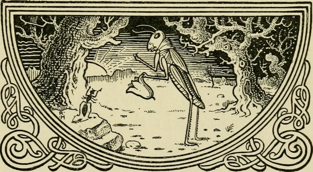 An illustration from The fables of Æsop, selected, told anew and their history traced, 1894, leaf 118