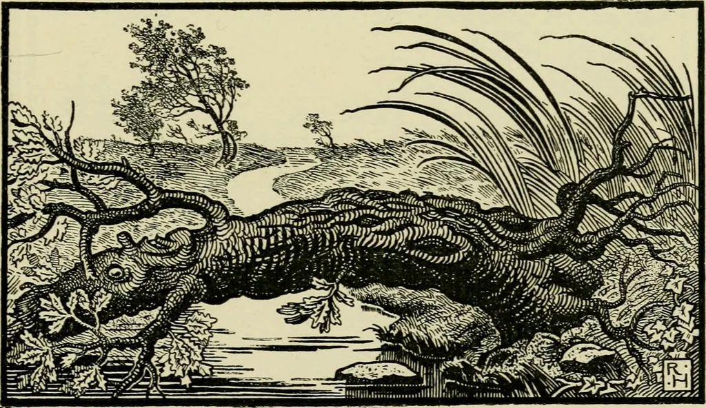 An illustration from The fables of Æsop, selected, told anew and their history traced, 1894, leaf 120