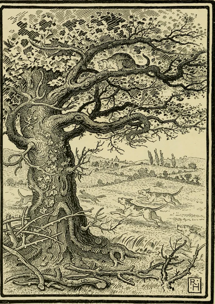 An illustration from The fables of Æsop, selected, told anew and their history traced, 1894, leaf 121