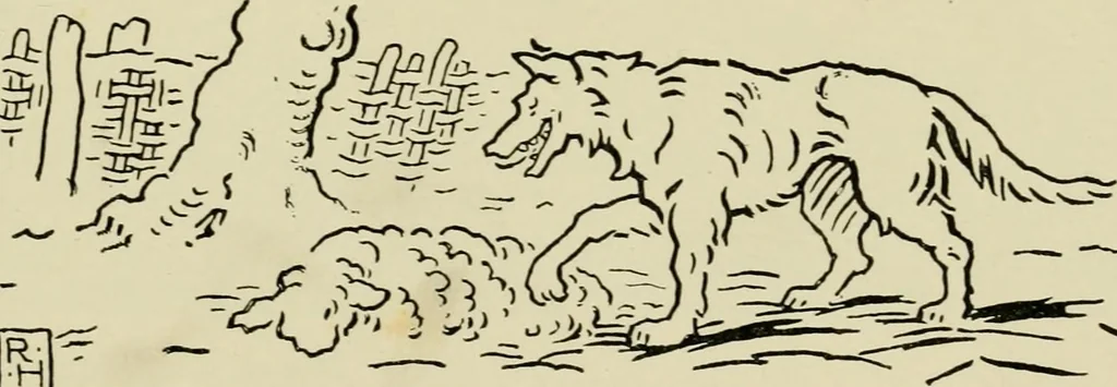 An illustration from The fables of Æsop, selected, told anew and their history traced, 1894, leaf 124