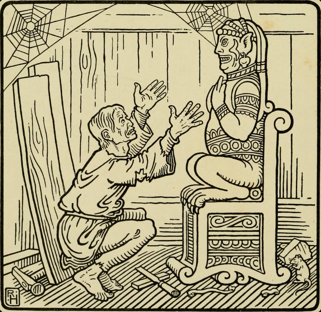 An illustration from The fables of Æsop, selected, told anew and their history traced, 1894, leaf 129