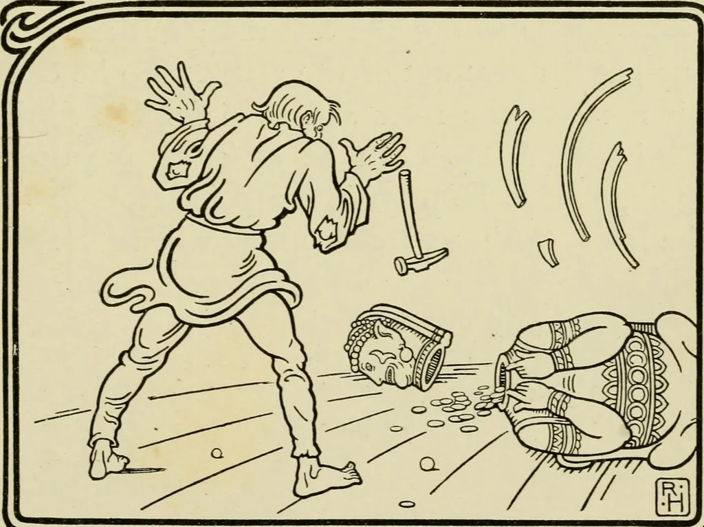 An illustration from The fables of Æsop, selected, told anew and their history traced, 1894, leaf 130