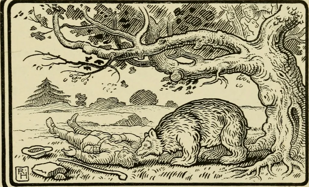 An illustration from The fables of Æsop, selected, told anew and their history traced, 1894, leaf 150