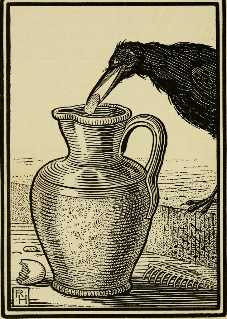 An illustration from The fables of Æsop, selected, told anew and their history traced, 1894, leaf 159