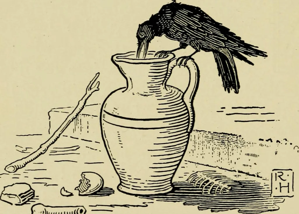 An illustration from The fables of Æsop, selected, told anew and their history traced, 1894, leaf 161