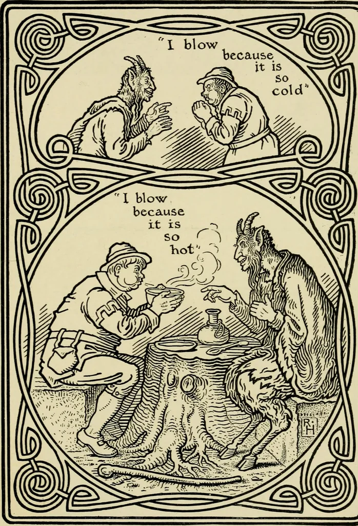 An illustration from The fables of Æsop, selected, told anew and their history traced, 1894, leaf 164