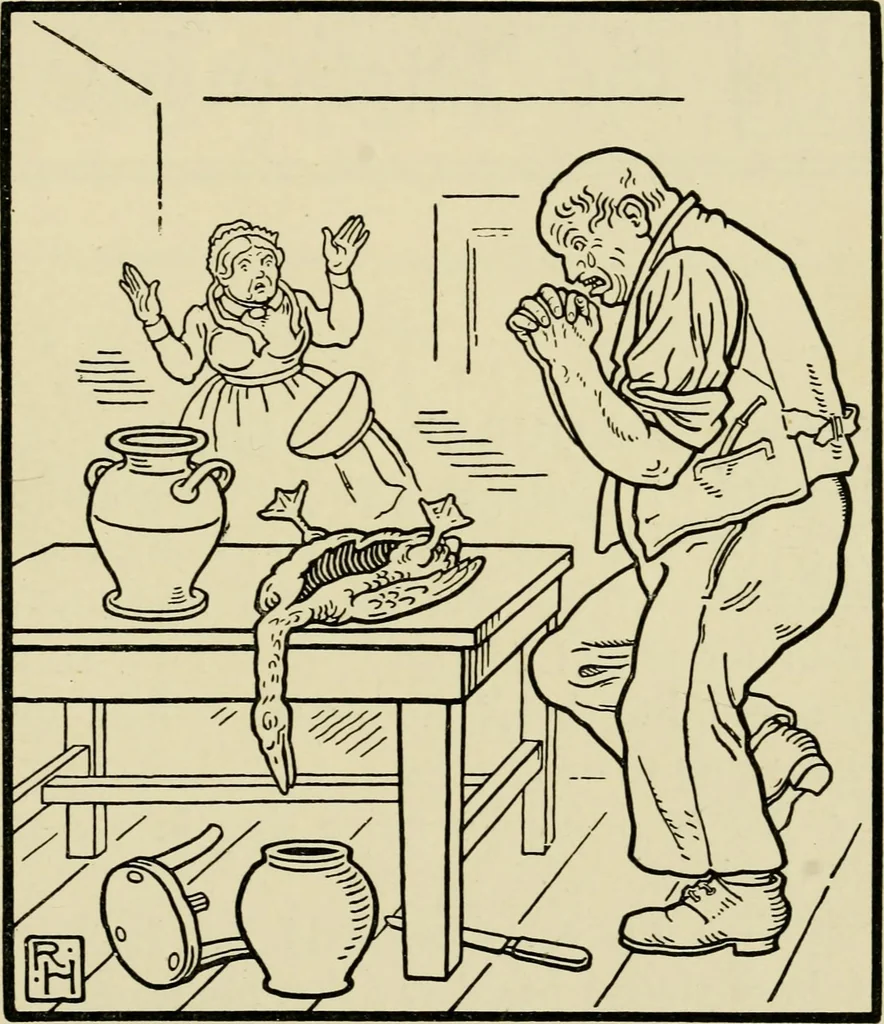 An illustration from The fables of Æsop, selected, told anew and their history traced, 1894, leaf 168