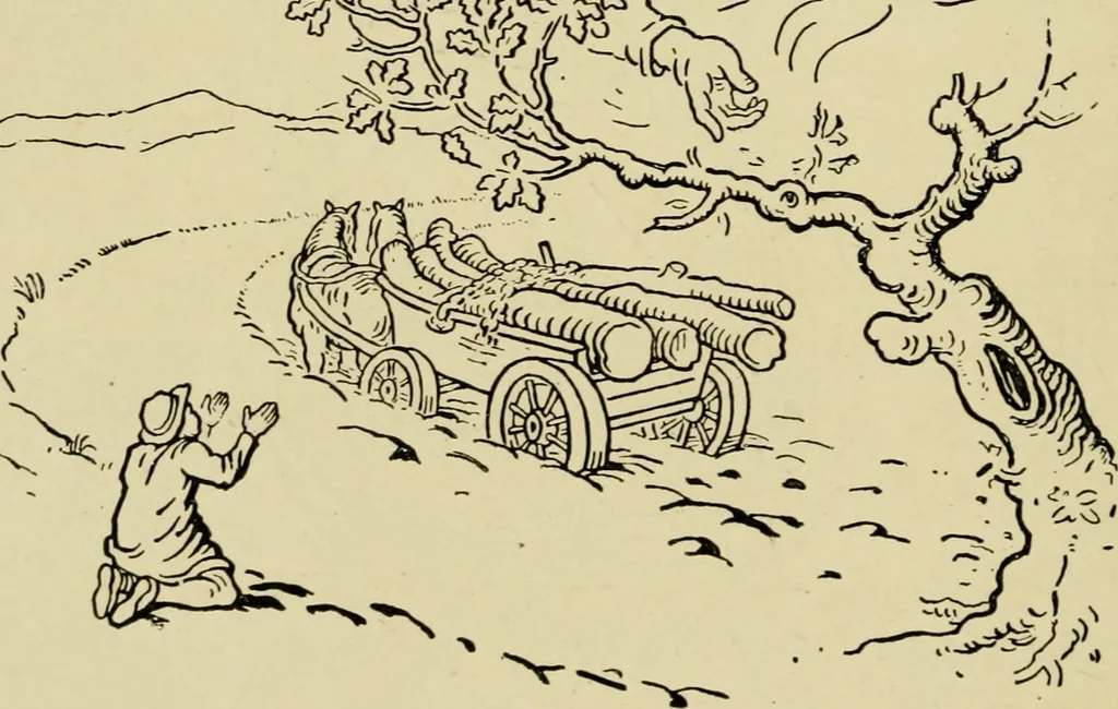 An illustration from The fables of Æsop, selected, told anew and their history traced, 1894, leaf 175