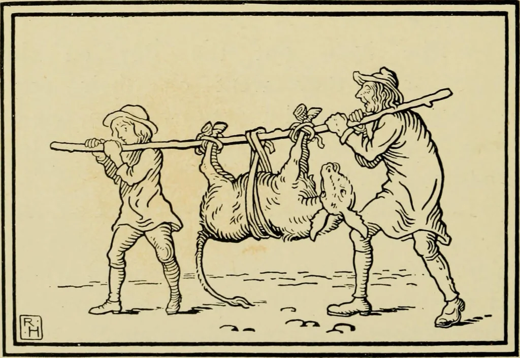 An illustration from The fables of Æsop, selected, told anew and their history traced, 1894, leaf 181