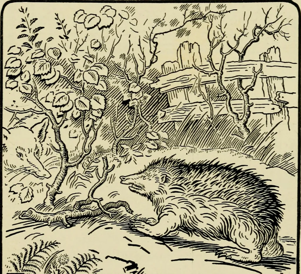 An illustration from The fables of Æsop, selected, told anew and their history traced, 1894, leaf 184