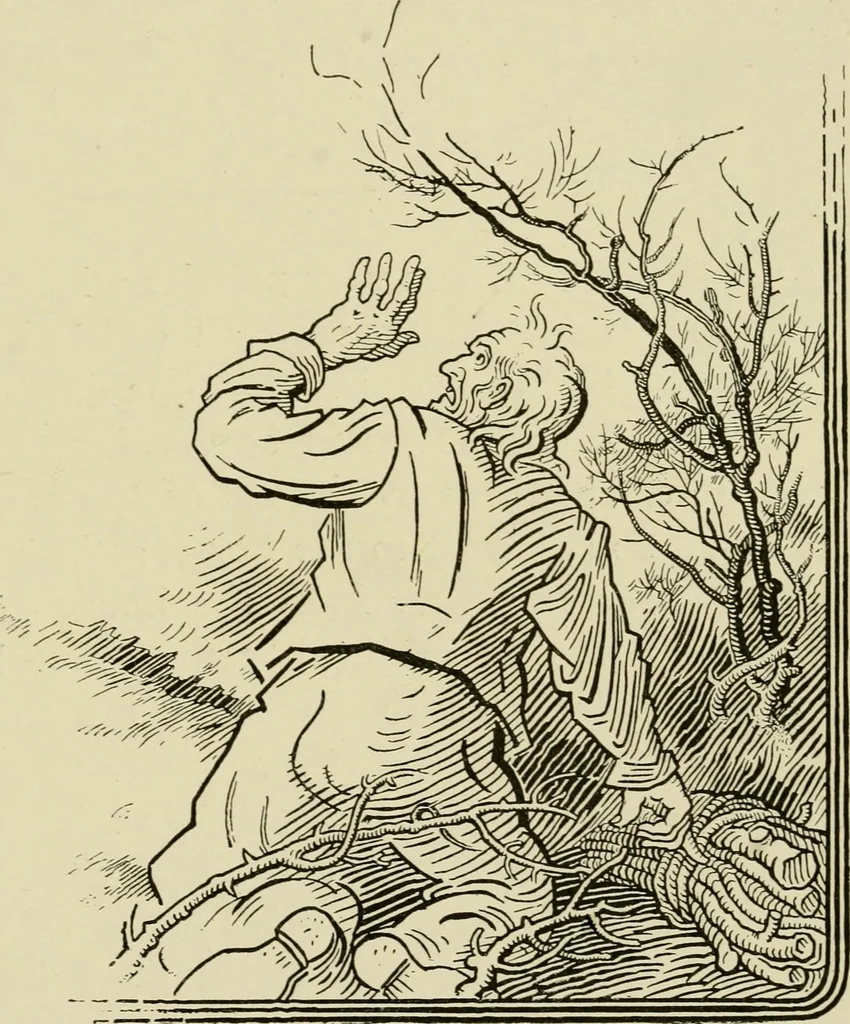 An illustration from The fables of Æsop, selected, told anew and their history traced, 1894, leaf 198