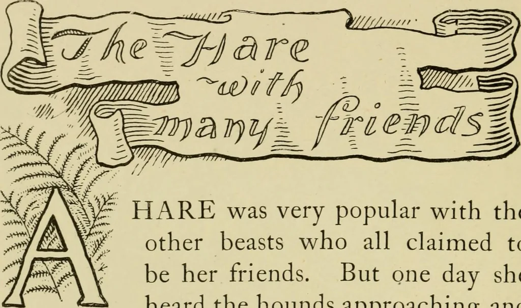 An illustration from The fables of Æsop, selected, told anew and their history traced, 1894, leaf 199