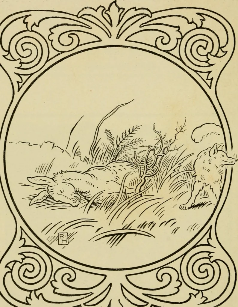 An illustration from The fables of Æsop, selected, told anew and their history traced, 1894, leaf 207