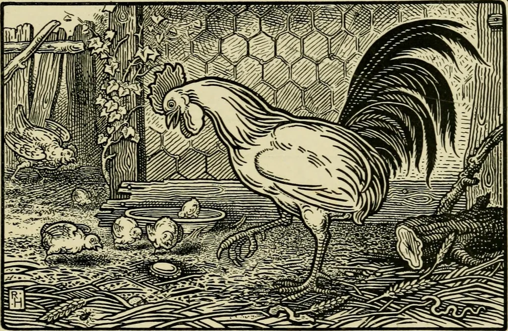 An illustration from The fables of Æsop, selected, told anew and their history traced, 1894, leaf 34