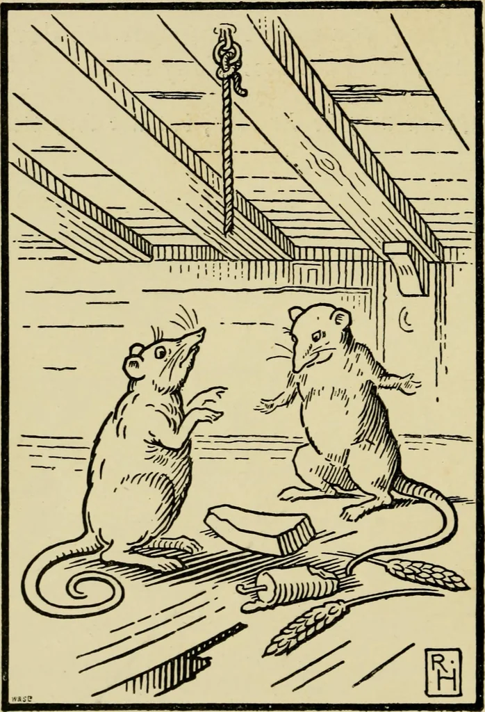 An illustration from The fables of Æsop, selected, told anew and their history traced, 1894, leaf 45