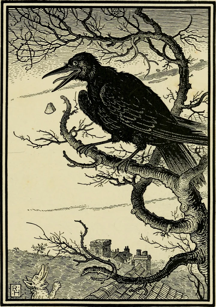 An illustration from The fables of Æsop, selected, told anew and their history traced, 1894, leaf 52