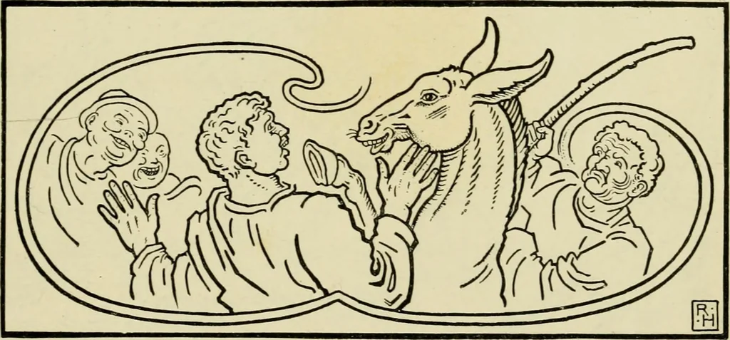 An illustration from The fables of Æsop, selected, told anew and their history traced, 1894, leaf 56