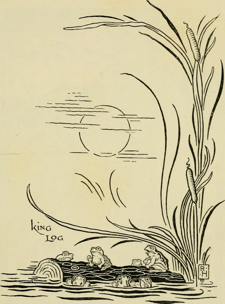 An illustration from The fables of Æsop, selected, told anew and their history traced, 1894, leaf 64