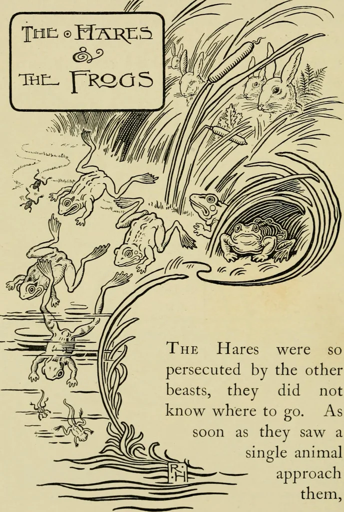 An illustration from The fables of Æsop, selected, told anew and their history traced, 1894, leaf 69