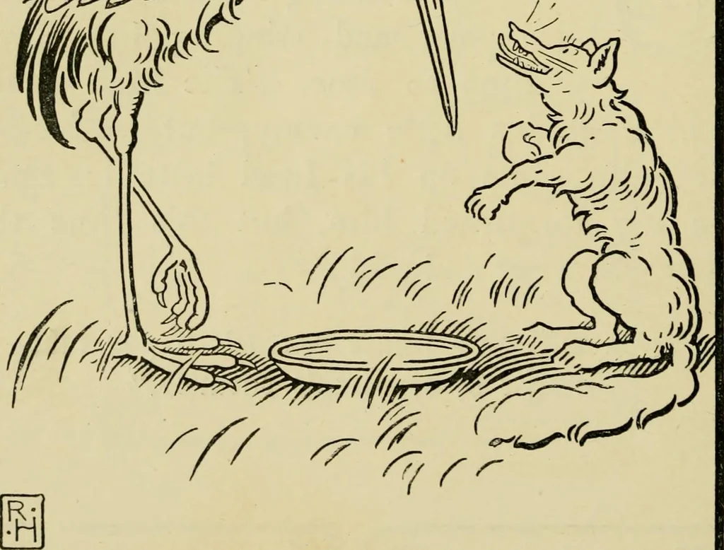 An illustration from The fables of Æsop, selected, told anew and their history traced, 1894, leaf 79