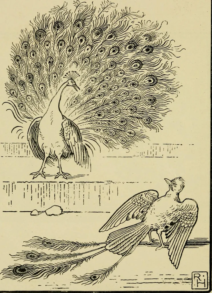 An illustration from The fables of Æsop, selected, told anew and their history traced, 1894, leaf 85