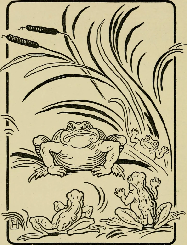 An illustration from The fables of Æsop, selected, told anew and their history traced, 1894, leaf 87