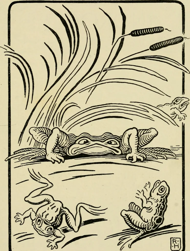 An illustration from The fables of Æsop, selected, told anew and their history traced, 1894, leaf 90