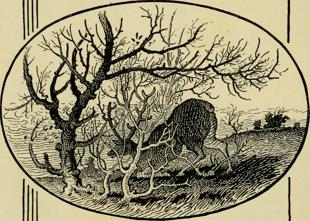 An illustration from The fables of Æsop, selected, told anew and their history traced, 1894, leaf 95