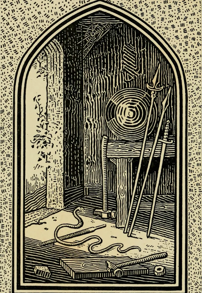 An illustration from The fables of Æsop, selected, told anew and their history traced, 1894, leaf 97