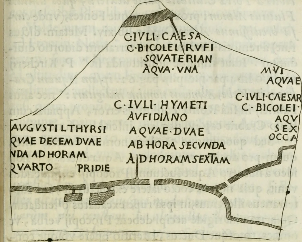 An illustration from Raph. Fabretti Gasparis f. Vrbinatis De aquis et aquaeductibus veteris Romae dissertationes tres, 1680, leaf 162