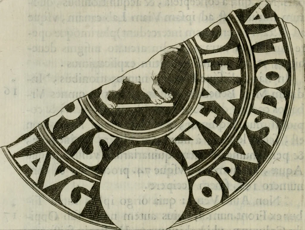 An illustration from Raph. Fabretti Gasparis f. Vrbinatis De aquis et aquaeductibus veteris Romae dissertationes tres, 1680, leaf 21