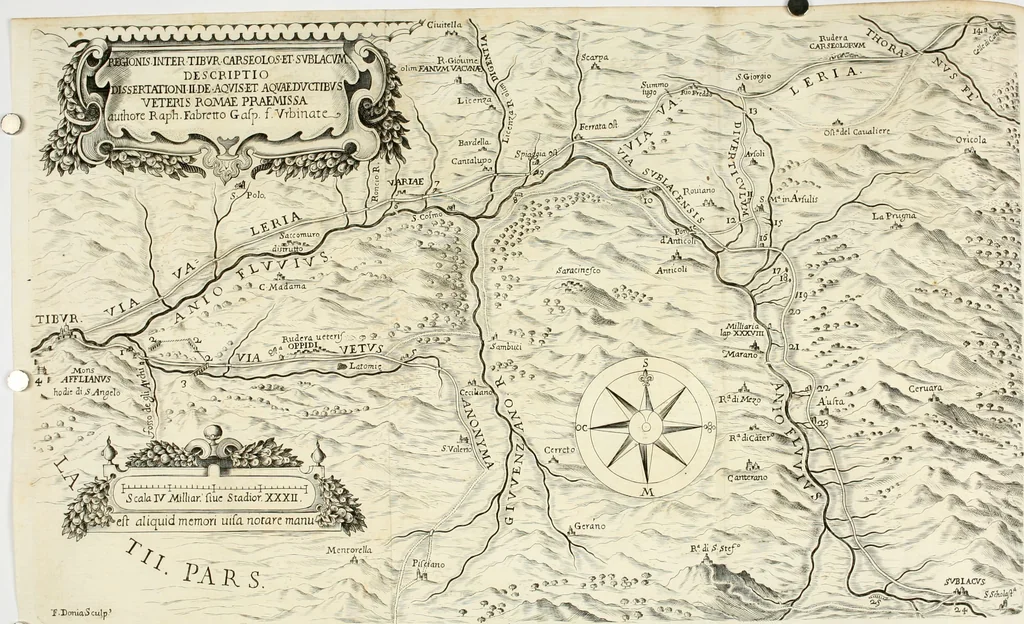 An illustration from Raph. Fabretti Gasparis f. Vrbinatis De aquis et aquaeductibus veteris Romae dissertationes tres, 1680, leaf 74