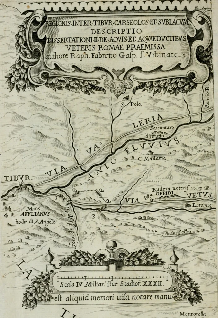 An illustration from Raph. Fabretti Gasparis f. Vrbinatis De aquis et aquaeductibus veteris Romae dissertationes tres, 1680, leaf 75