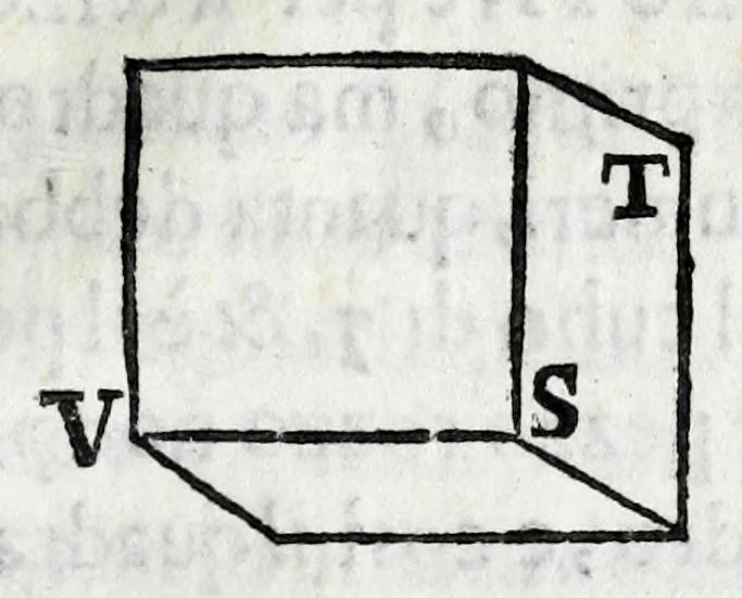 An illustration from Fabrica, et vso del compasso di proportione : doue insegna à gli artefici il modo di fare in esso le necessarie diuisioni, e con varij problemi vsuali mostra l'vtilità di questo stromento, 1664, leaf 103