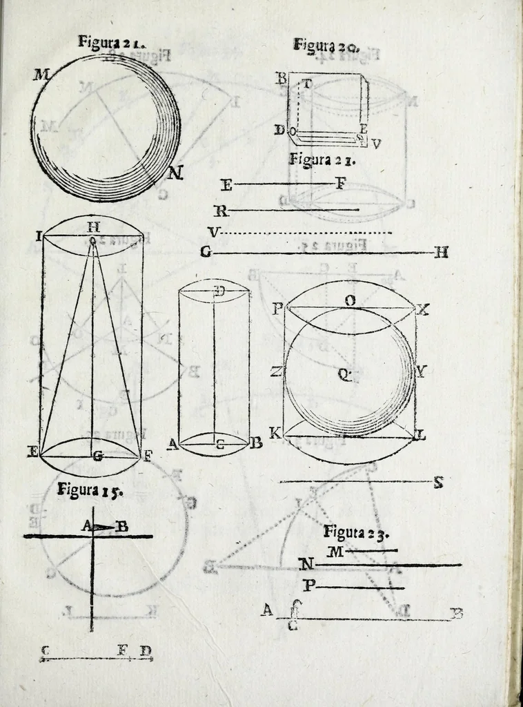 An illustration from Fabrica, et vso del compasso di proportione : doue insegna à gli artefici il modo di fare in esso le necessarie diuisioni, e con varij problemi vsuali mostra l'vtilità di questo stromento, 1664, leaf 211