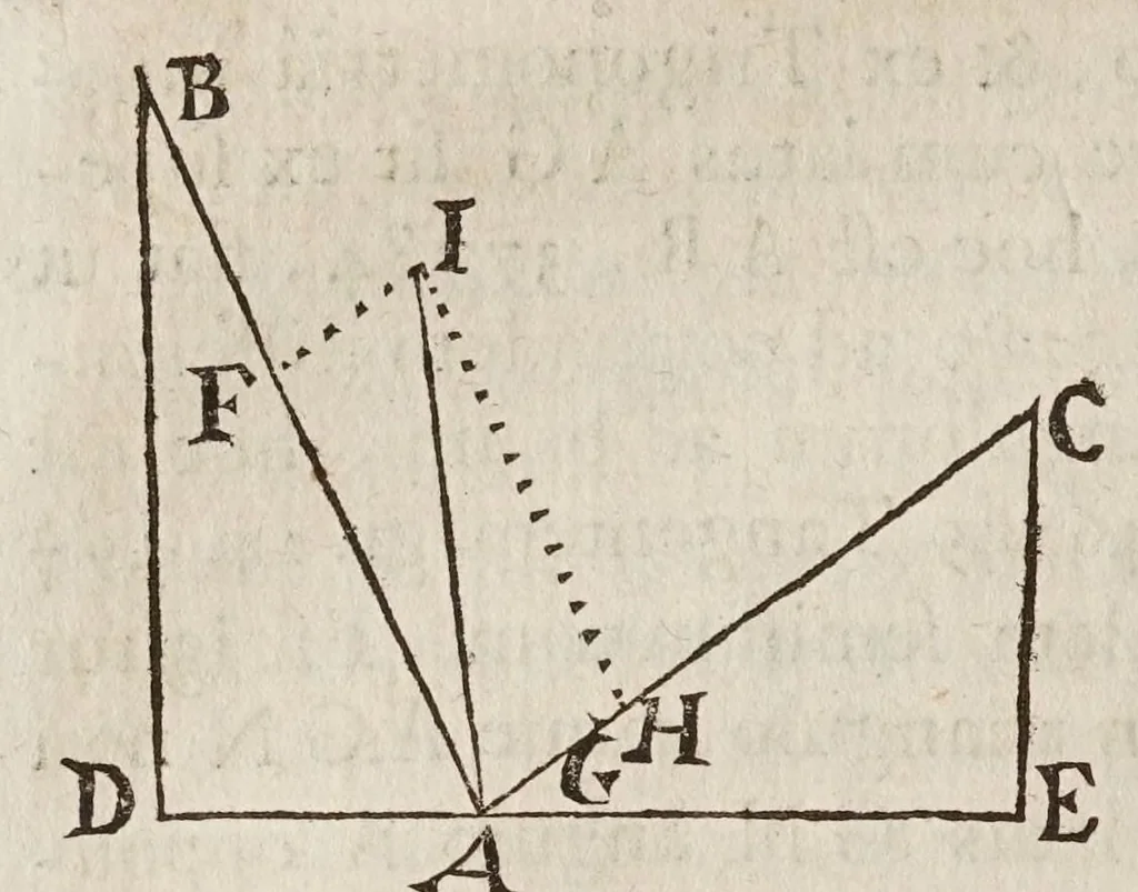 An illustration from Fabrica, et vso del compasso di proportione : doue insegna à gli artefici il modo di fare in esso le necessarie diuisioni, e con varij problemi vsuali mostra l'vtilità di questo stromento, 1664, leaf 126