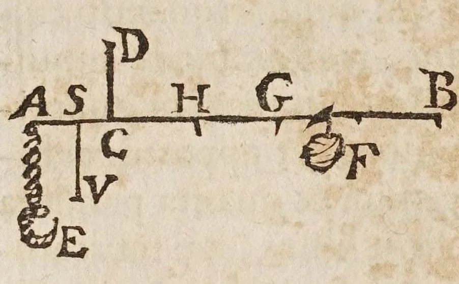 An illustration from Fabrica, et vso del compasso di proportione : doue insegna à gli artefici il modo di fare in esso le necessarie diuisioni, e con varij problemi vsuali mostra l'vtilità di questo stromento, 1664, leaf 318