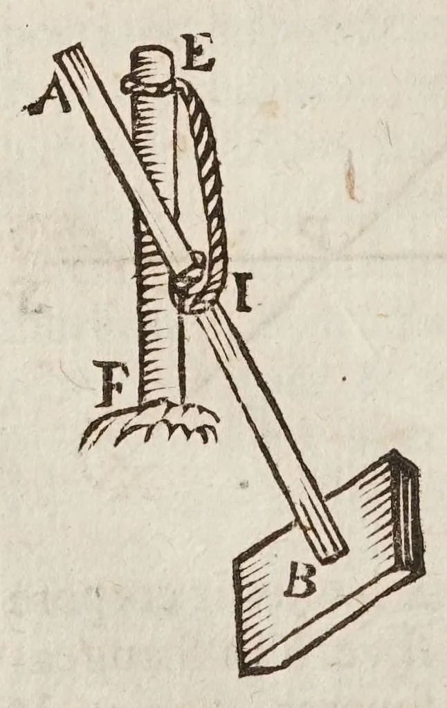 An illustration from Fabrica, et vso del compasso di proportione : doue insegna à gli artefici il modo di fare in esso le necessarie diuisioni, e con varij problemi vsuali mostra l'vtilità di questo stromento, 1664, leaf 472