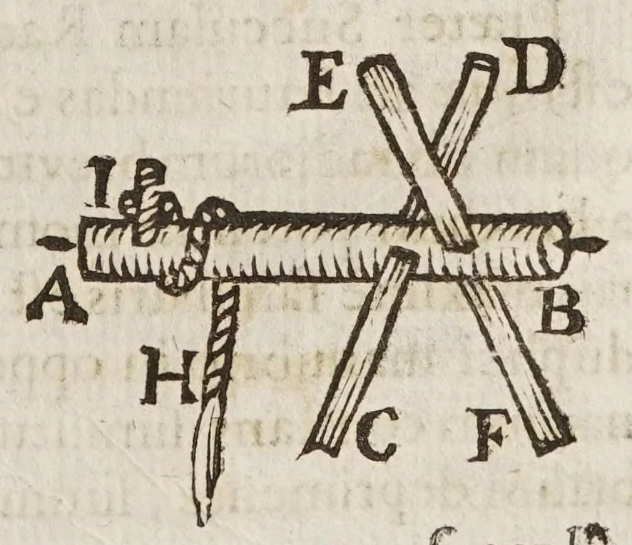 An illustration from Fabrica, et vso del compasso di proportione : doue insegna à gli artefici il modo di fare in esso le necessarie diuisioni, e con varij problemi vsuali mostra l'vtilità di questo stromento, 1664, leaf 531