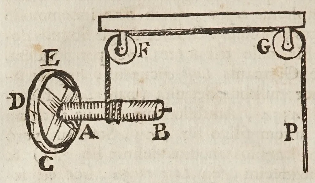An illustration from Fabrica, et vso del compasso di proportione : doue insegna à gli artefici il modo di fare in esso le necessarie diuisioni, e con varij problemi vsuali mostra l'vtilità di questo stromento, 1664, leaf 538
