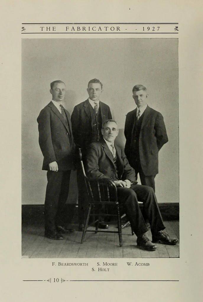 An illustration from The Fabricator : New Bedford Textile School yearbook, 1927, leaf 14