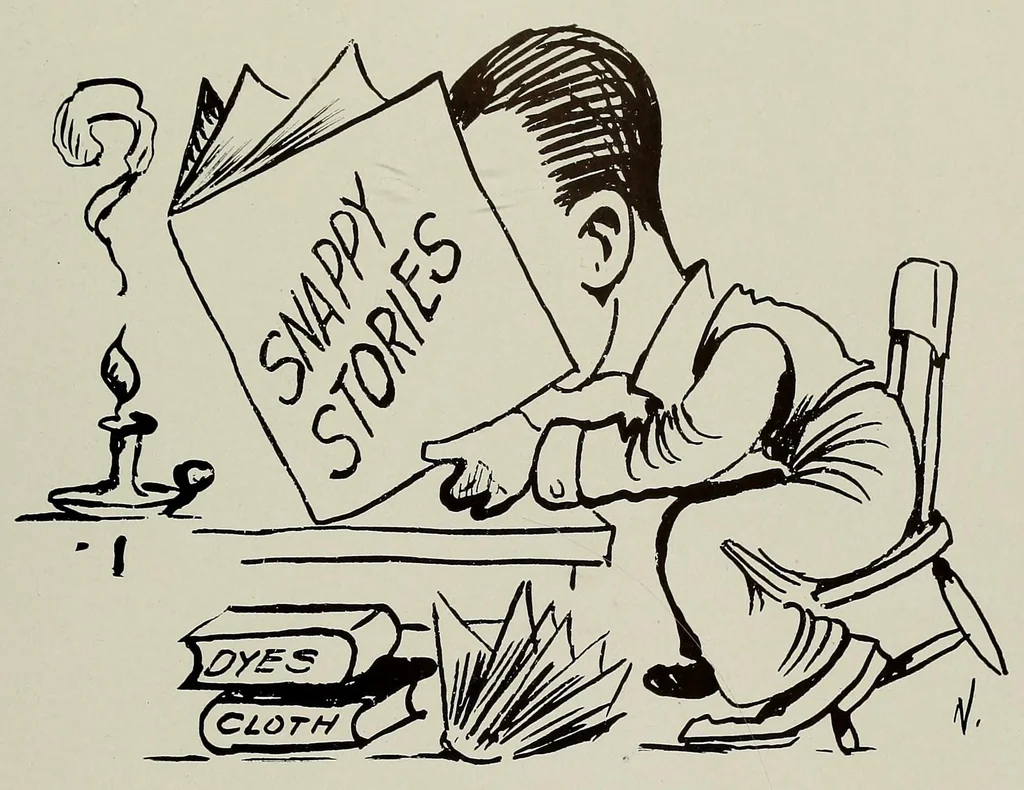 An illustration from The Fabricator : New Bedford Textile School yearbook, 1928, leaf 61