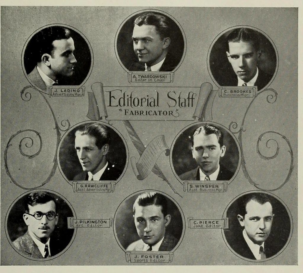 An illustration from The Fabricator : New Bedford Textile School yearbook, 1929, leaf 13