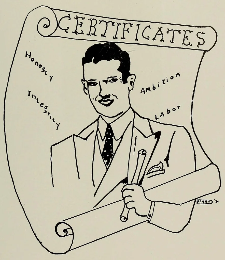 An illustration from The Fabricator : New Bedford Textile School yearbook, 1930, leaf 47