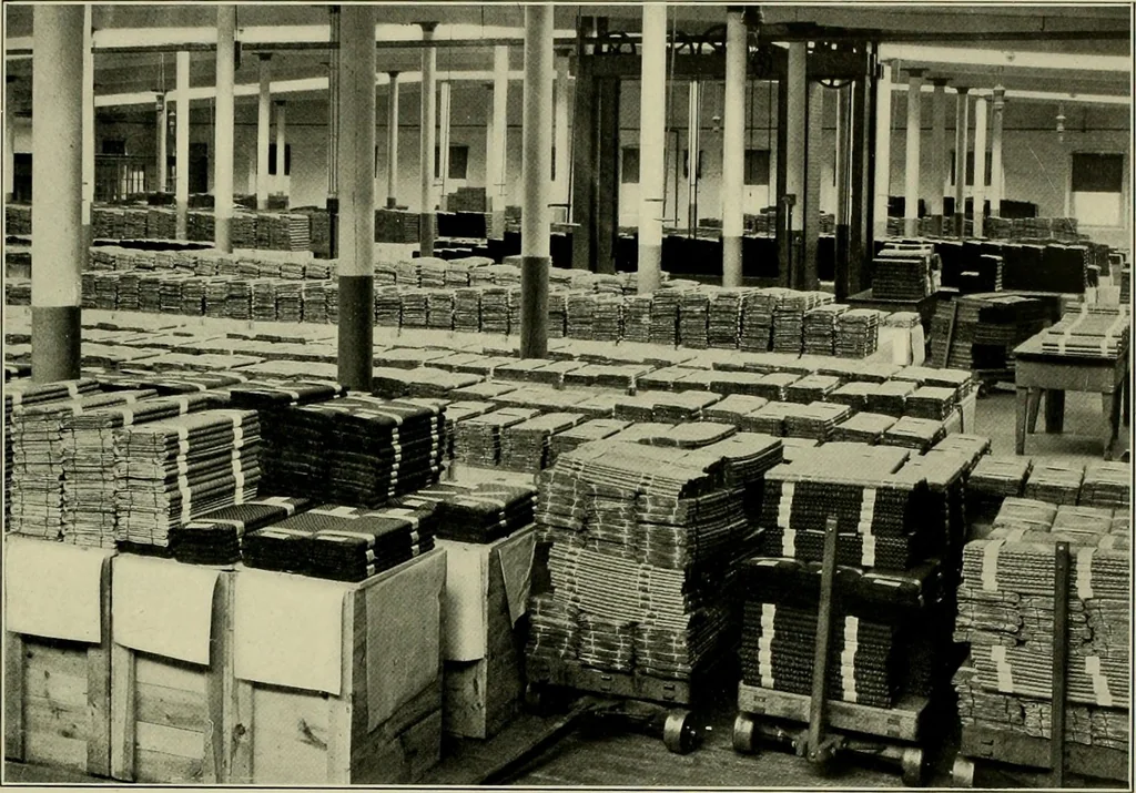 An illustration from Fabrics we are printing and how we do it, 1920, leaf 55