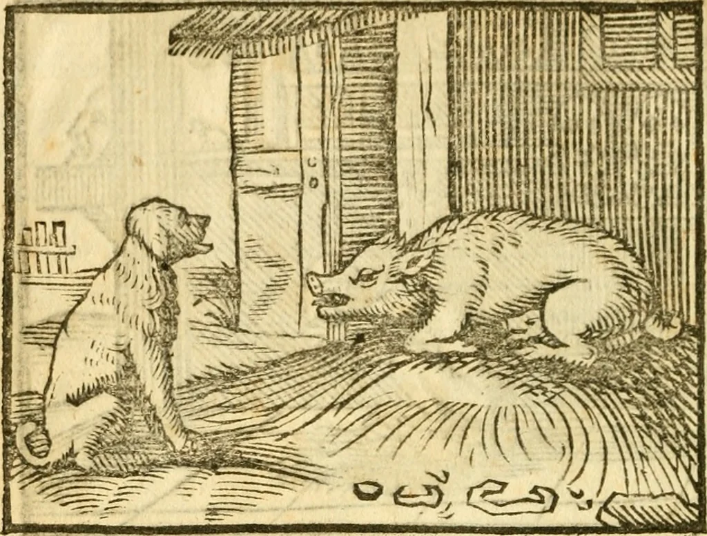 An illustration from Fabulae Aesopi graecaè et latinè, nunc denuo selectae, 1672, leaf 11