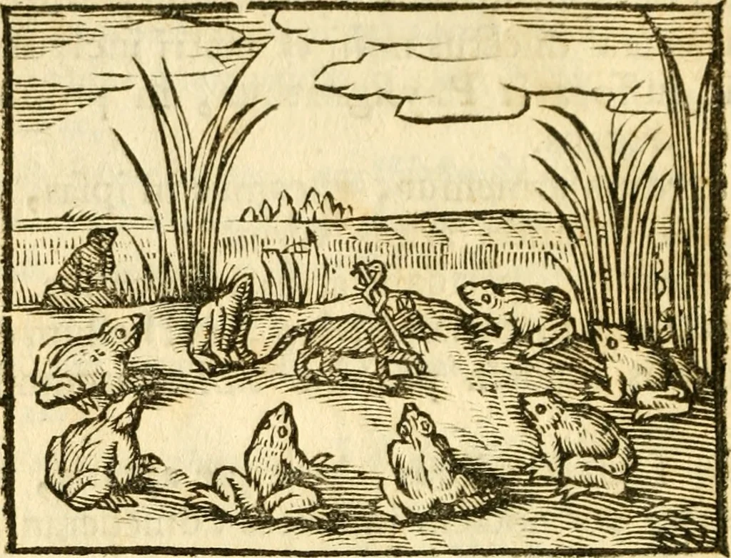 An illustration from Fabulae Aesopi graecaè et latinè, nunc denuo selectae, 1672, leaf 117