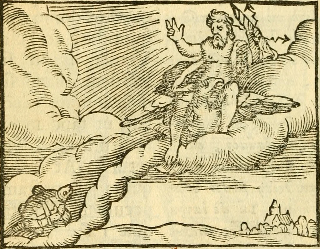 An illustration from Fabulae Aesopi graecaè et latinè, nunc denuo selectae, 1672, leaf 33