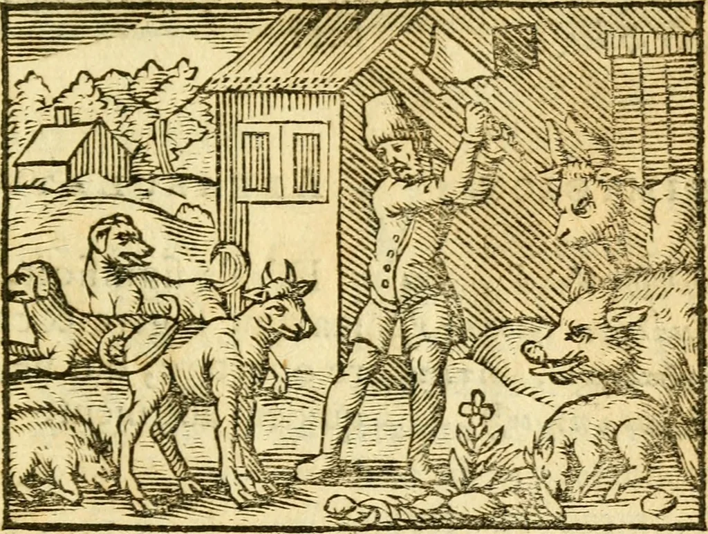 An illustration from Fabulae Aesopi graecaè et latinè, nunc denuo selectae, 1672, leaf 42