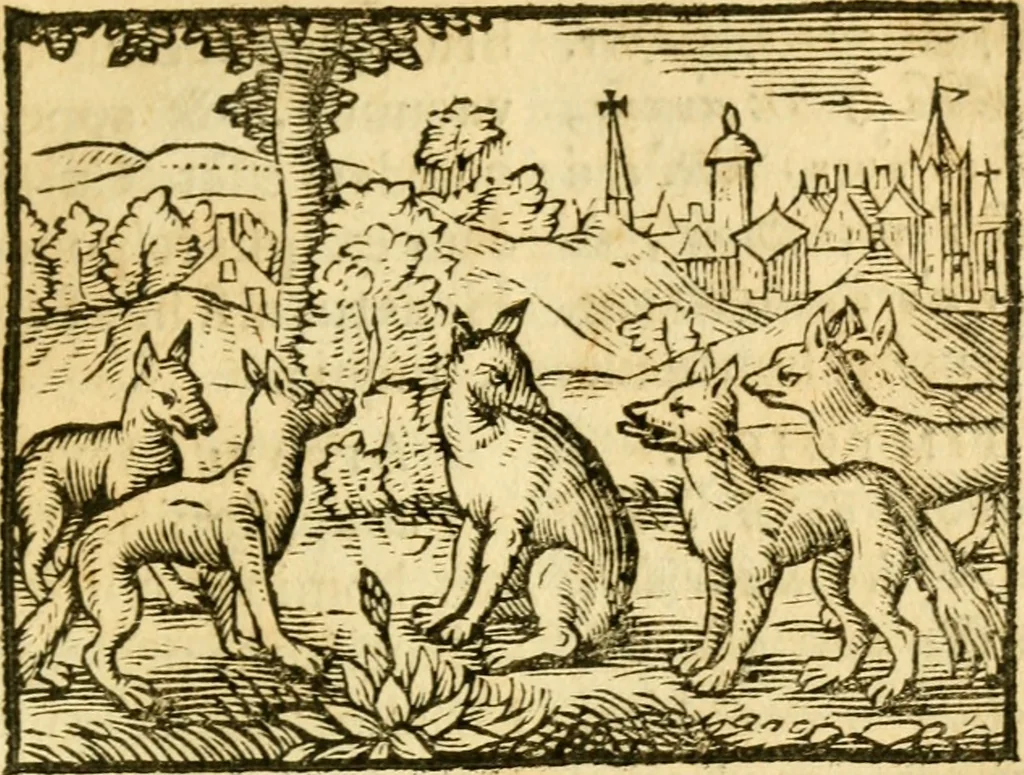 An illustration from Fabulae Aesopi graecaè et latinè, nunc denuo selectae, 1672, leaf 44